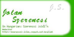 jolan szerencsi business card